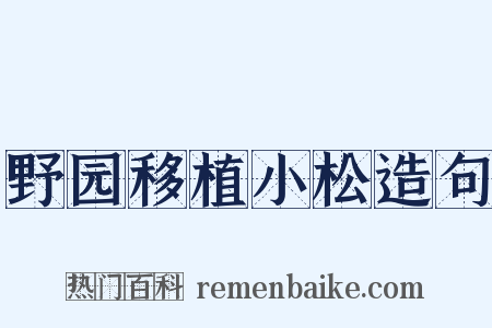 野园移植小松造句是什么意思的图片